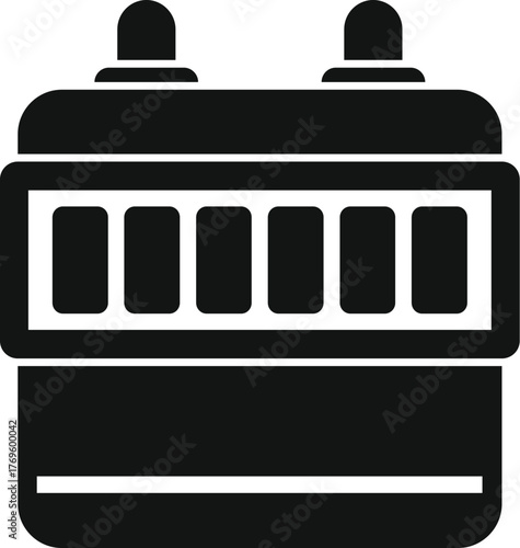 Cable car cabin icon in glyph style, suitable for transportation and travel graphic designs