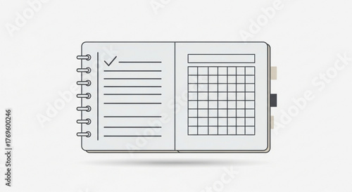 Open notebook showing a checklist and a schedule grid for planning and organizing tasks and appointments effectively