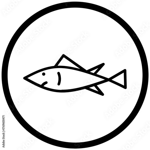 Fish Icon Vector Rounded Logo