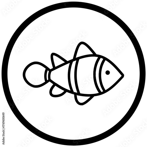 Fish Icon Vector Rounded Logo