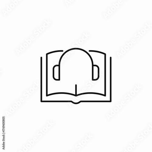 audiobook learning concept icon sign vector