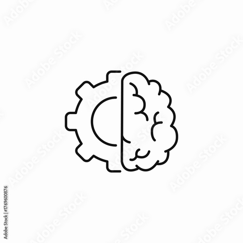 brain gear mechanism icon sign vector