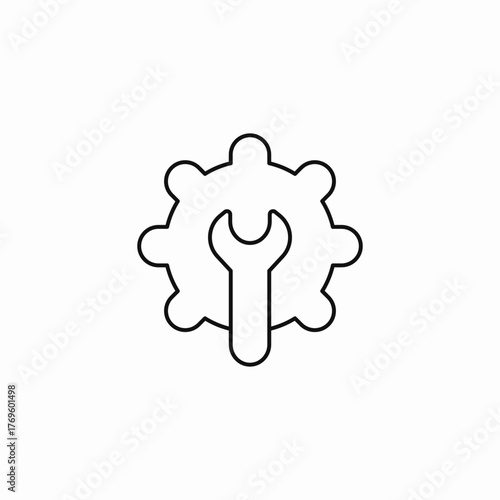 gear and wrench settings icon sign vector