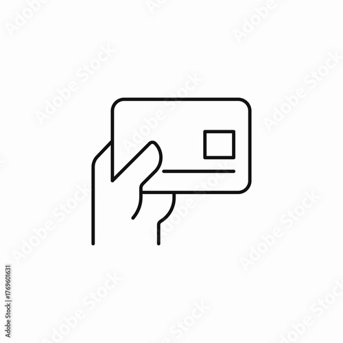 hand holding card icon sign vector