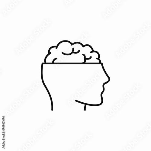 head brain knowledge icon sign vector