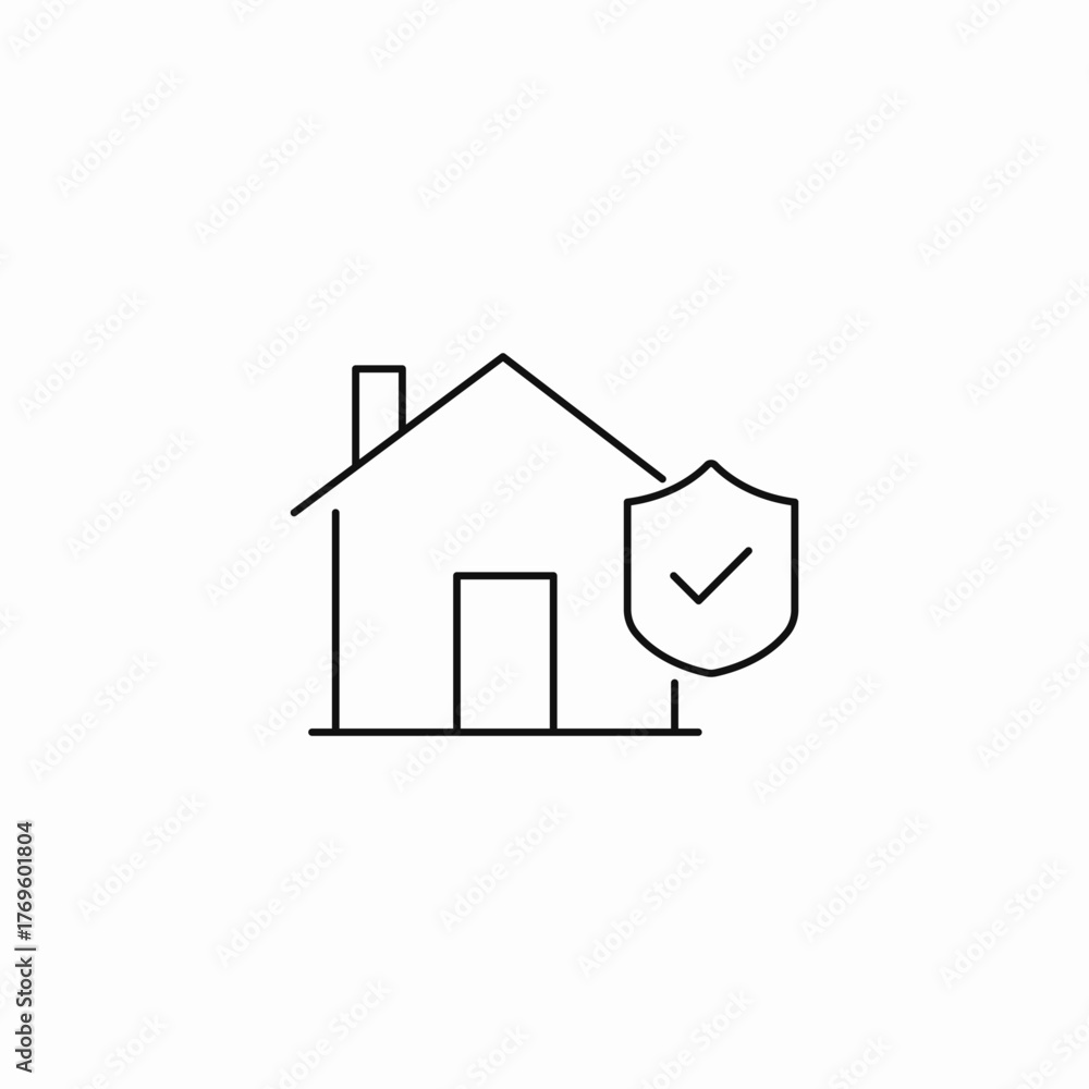 Fototapeta premium house home insurance shield icon sign vector
