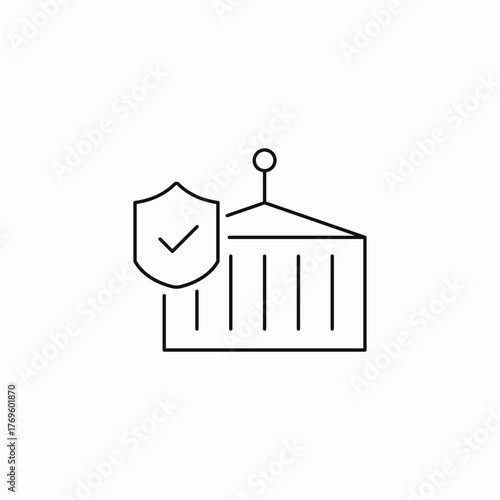 insured shipping cargo container icon sign vector