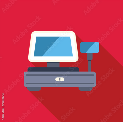Cash register processing a transaction, symbolizing retail, sales, and modern commerce