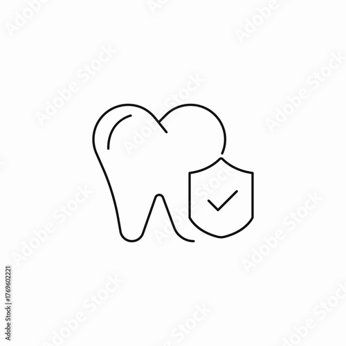 protected tooth dental insurance icon sign vector