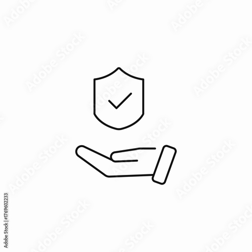 protective shield hand icon sign vector