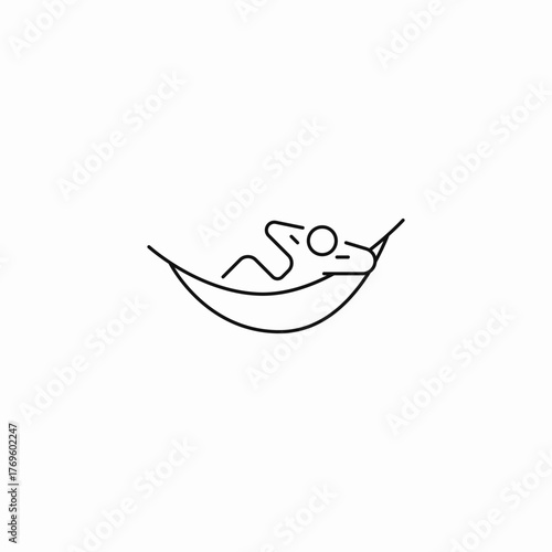 relaxation hammock leisure icon sign vector