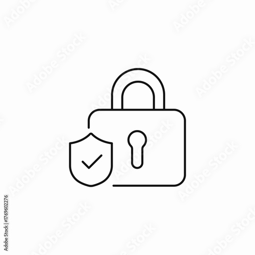 secure lock protection icon sign vector