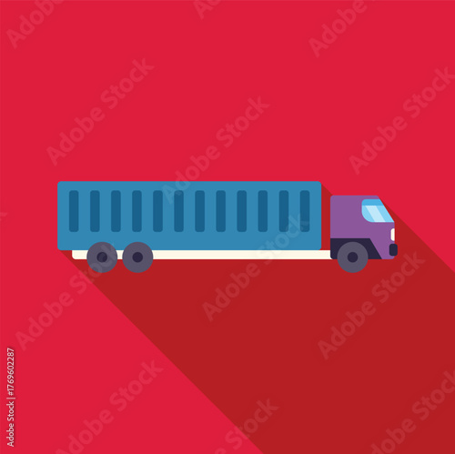 Long haul cargo truck transporting goods across the country, representing logistics and transportation industry