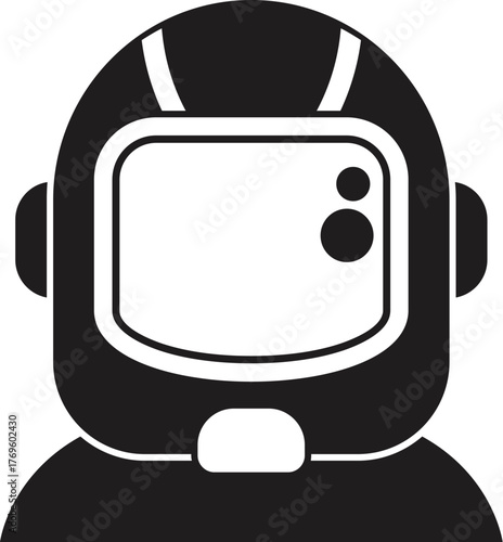 Stylish astronaut silhouette wearing spacesuit and looking forward, perfect for space exploration and futuristic designs