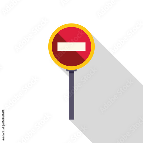 Round no entry traffic sign indicating restricted access, symbolizing prohibition and safety regulations
