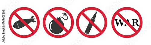 Stop War Symbol Vector | No War, No Bomb, No Violence, Peace Awareness Design