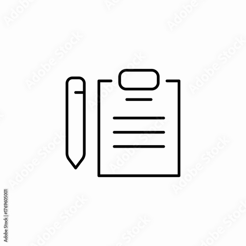 clipboard pencil notes icon sign vector