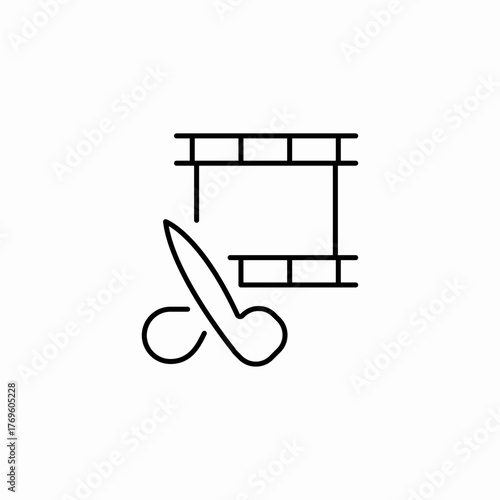 film clip editing icon sign vector