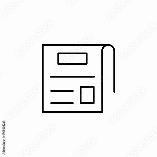 folded newspaper article icon sign vector