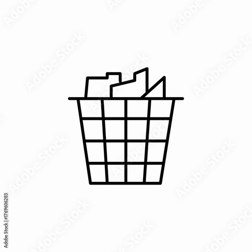 trash paper waste icon sign vector