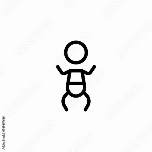 diapered baby figure icon sign vector