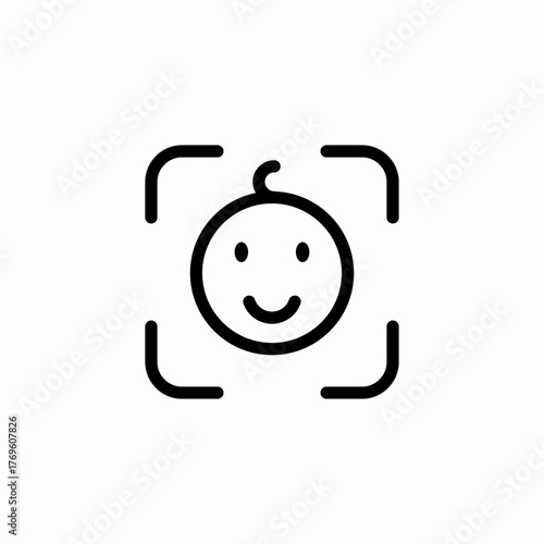 facial recognition baby icon sign vector