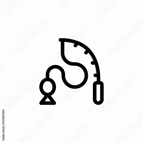 fishing rod lure icon sign vector
