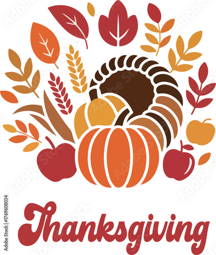 Thanksgiving logo icon vector .