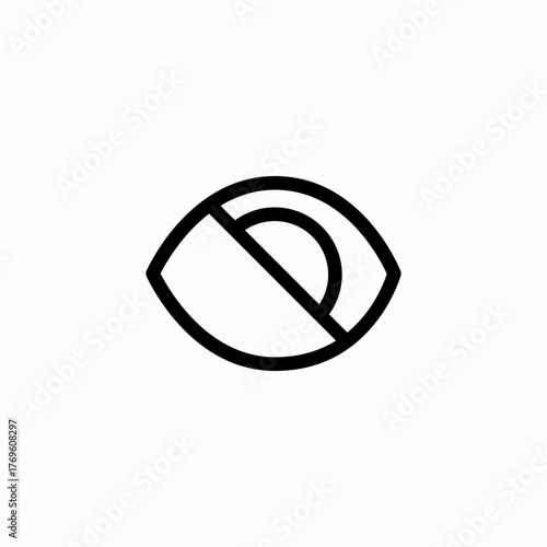 partially visible eye icon sign vector