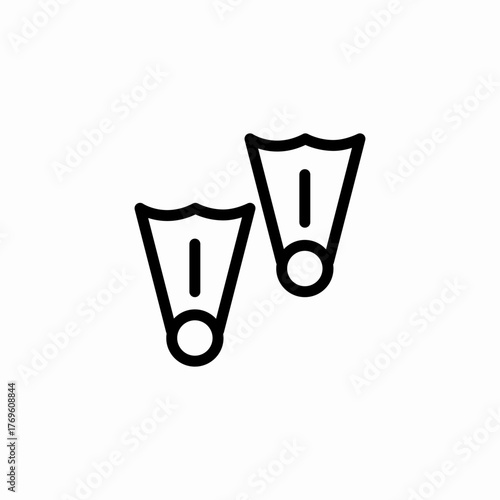 swimming diving flippers icon sign vector