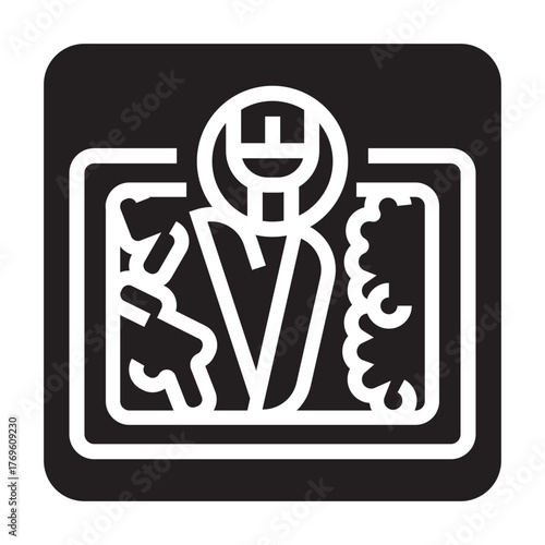 personalized meals black line icon for digital and print projects.  Minimal clean icons for apps and websites.