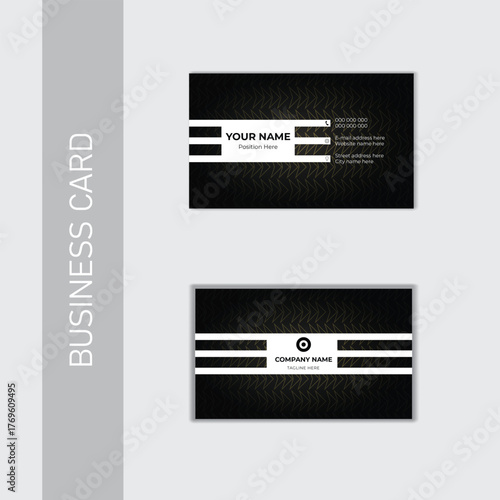 Professional modern minimal black business card.