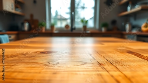 Wallpaper Mural A close-up of a wooden table surface showing natural texture details. Torontodigital.ca