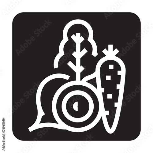 raw food black line icon for digital and print projects.  Minimal clean icons for apps and websites.