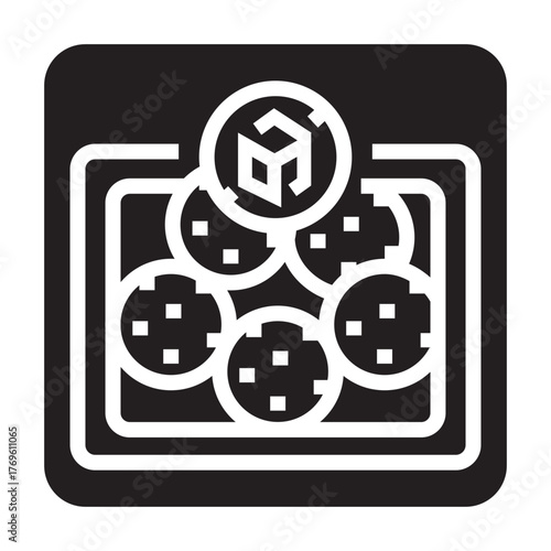 sugar free cookies black line icon for digital and print projects.  Minimal clean icons for apps and websites.