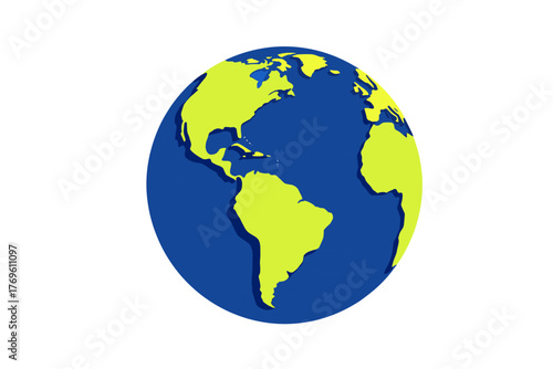 Vibrant stylized globe showcasing continents and oceans, perfect for global communication and travel concepts.