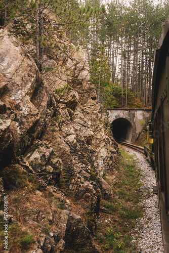 Train Approaching Tunnel on Sargan Eight Railway