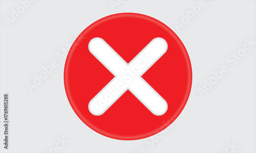 Red circle with a white cross mark representing cancel close or error sign