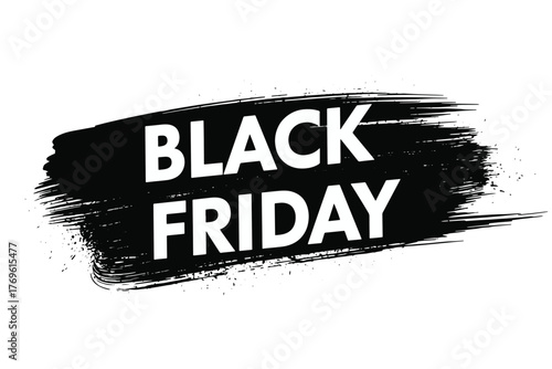 Wallpaper Mural Black friday brush stroke isolated on white background, a bold and dynamic graphic element for promotional materials and seasonal marketing campaigns vector illustration Torontodigital.ca