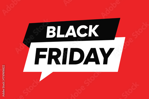 A vibrant black friday advertisement featuring bold typography and a striking color scheme, ideal for promotional materials and seasonal marketing campaigns vector illustration