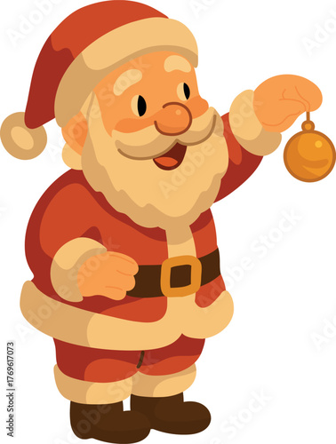 Santa Claus Holding Christmas Ornament