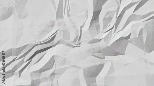 White and Gray Wrinkled Paper Texture – Crumpled Folded Paper Texture Background for Vintage, Grunge, and Minimal Design Projects. Colorful crumple or wrinkled paper texture vector background.