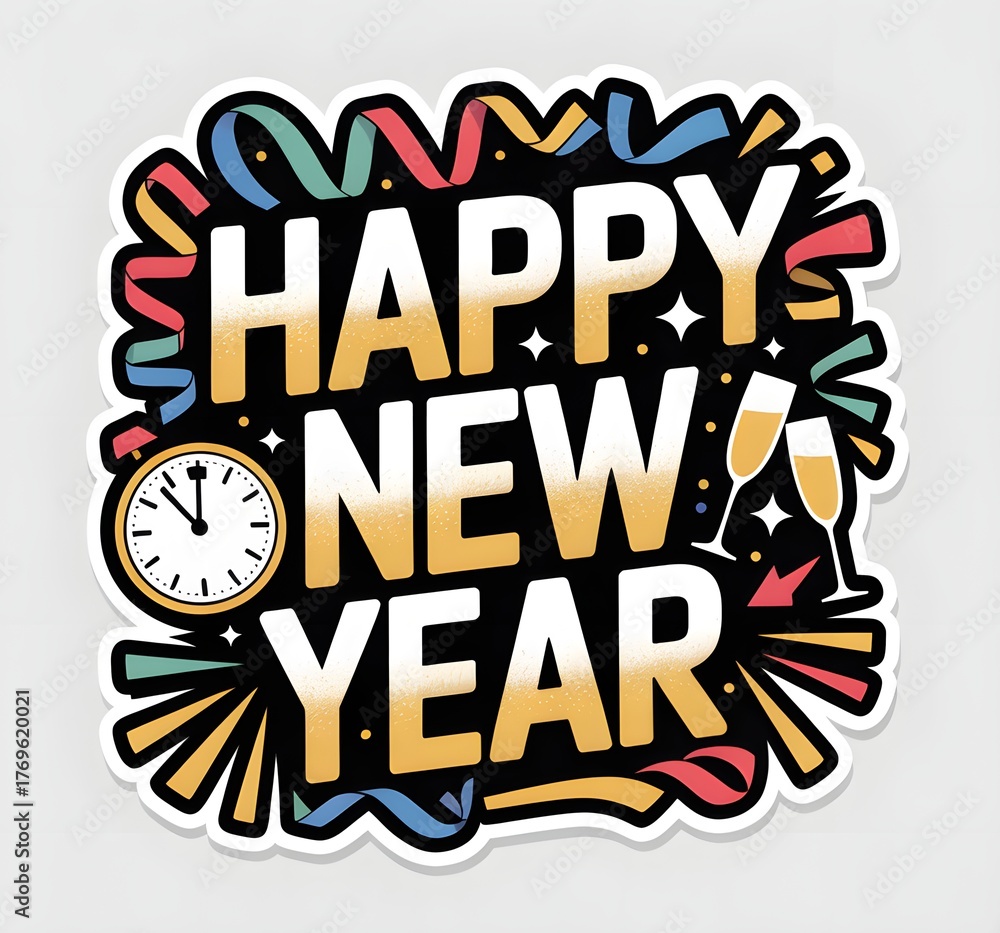 Obraz premium New year wishes Images, Happy New Year 2026, Happy new year wallpaper Images,Happy new year Social media post, Happy new year sticker, Happy New Year Background