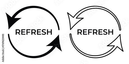 Refresh Buttons – Web Update and Loop Icon Illustrations.