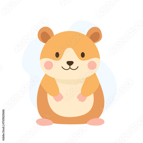 charming hamster illustration, adorable furry hamster shows curiosity and snack appeal, endearing image of chubby hamster expressing playful curiosity during mealtime with delightful demeanor