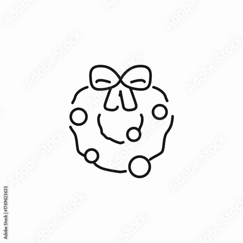 christmas wreath holiday icon sign vector