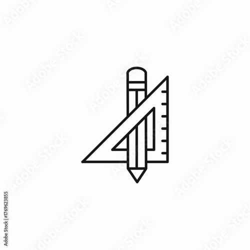 drafting tools pencil icon sign vector