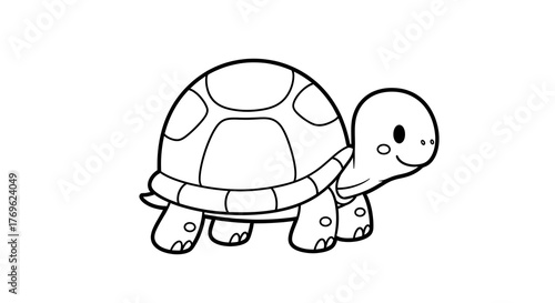 Adorable Turtle Illustration - A Simple and Charming Design.