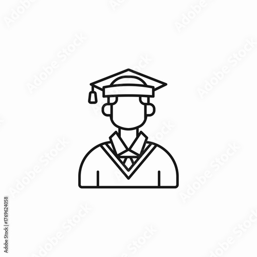 graduate student cap icon sign vector