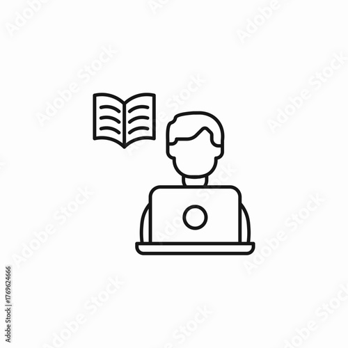 online study student icon sign vector
